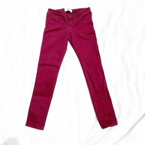 Maroon skinny jeans